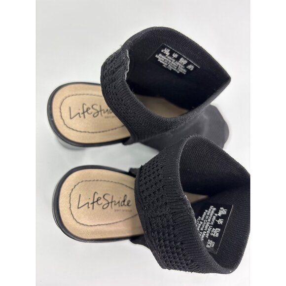 LifeStride Alita Slingback Heel Fabric Stretch Peep Toe 9.5 Wide - Picture 6 of 7